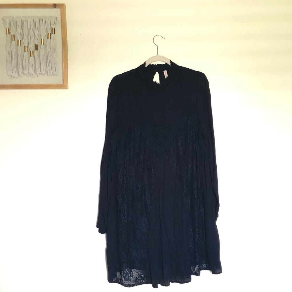 Navy Blue long sleeve dress